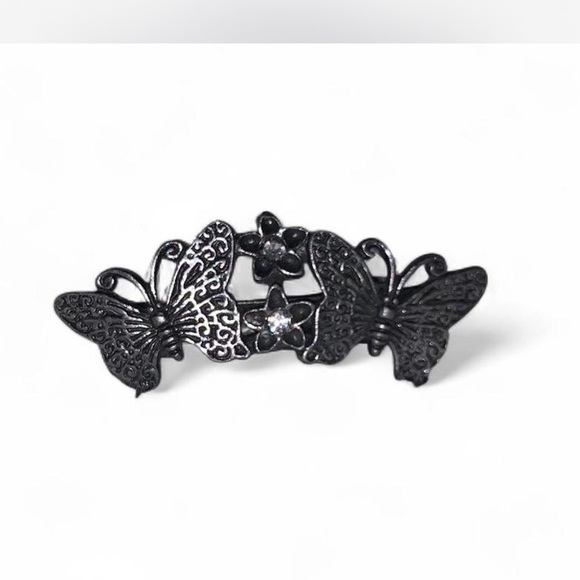 Vintage Elegant Black Butterfly Hair Clip - Picture 1 of 5